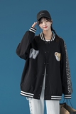 青春宽松立领夹克棒球服外套单排扣中性情侣潮流305A-J，男装夹克，星座507-2（原305A）
