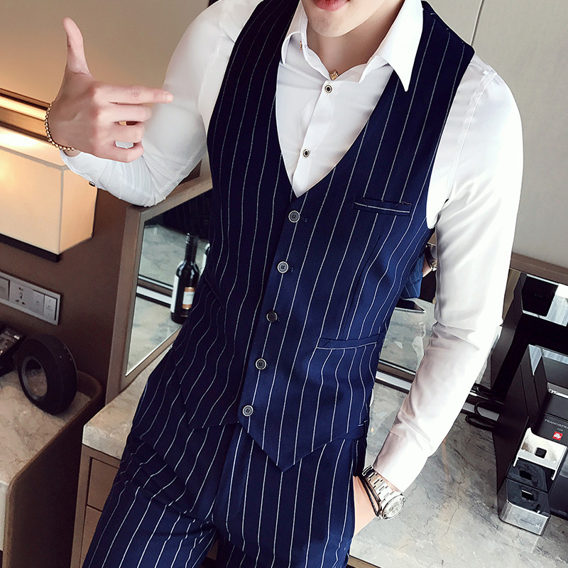 西服套装男三件套韩版修身商务正装新郎结婚礼服西装XF21P265,男装西服套装,星座507-2（原305A）