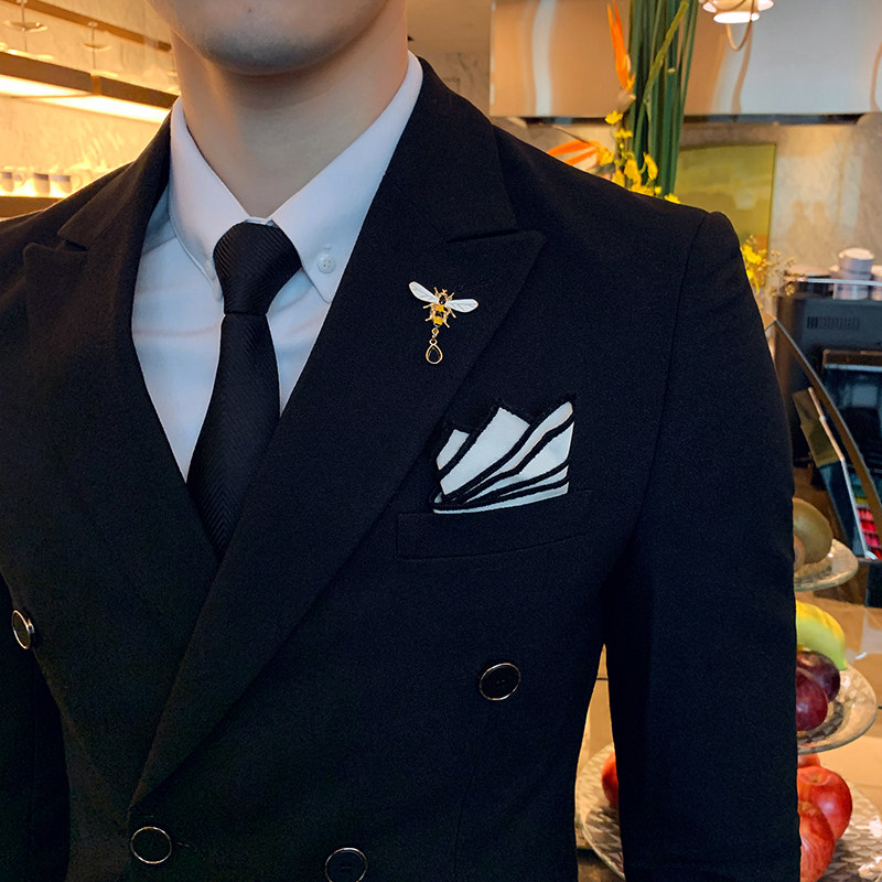 绅士英伦风双排扣西服套装男三件套西装外套305A/XF18P265,男装西服套装,星座507-2（原305A）
