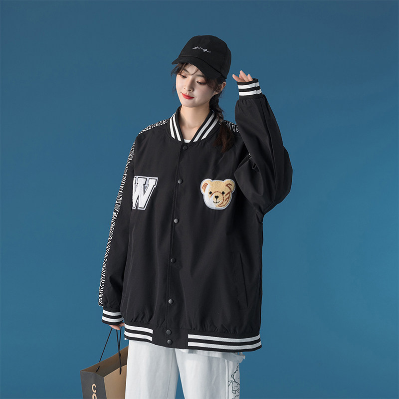2022年款宽松立领拼色棒球服外套305A-J中性现货,男装夹克,星座507-2（原305A）