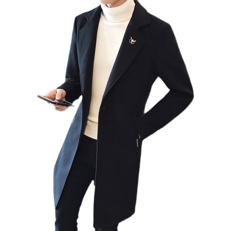 英伦店主风日系呢大衣男中长款毛呢大衣男外套风衣305A/F709/P70,男装风衣,星座507-2（原305A）