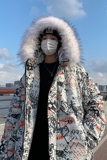 冬男生宽松印花潮牌加厚连帽棉衣外套棉袄305A-M2023，男装棉衣，星座507-2（原305A）
