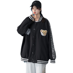 2022年款宽松立领拼色棒球服外套305A-J中性现货图片