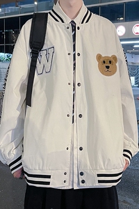 春款款宽松立领拼色夹克棒球服外套宽松流行305A-J图片