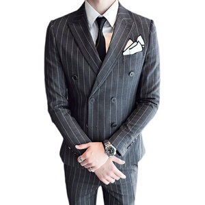 商务 高品质男士条纹西服套装韩版修身西装三件套305A-XF21P265图片