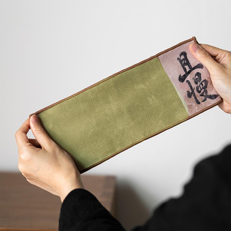 麂皮中式茶巾茶桌茶布毛巾吸水
