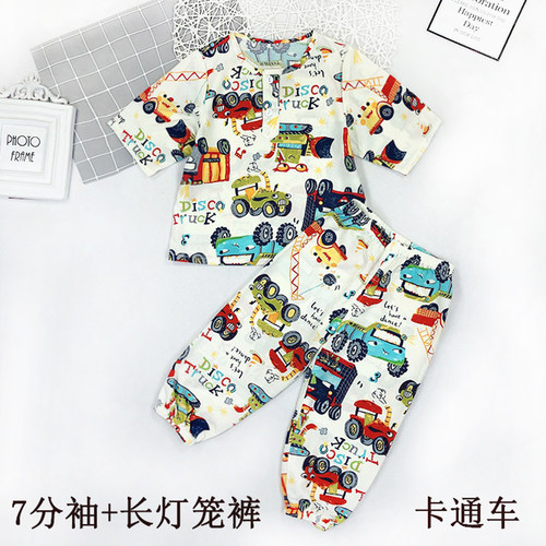 休闲新款薄软棉绸套装宝宝