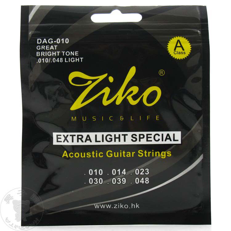 香港ZIKO立欧箱琴民谣木吉他琴弦套弦黄铜高碳钢 DAG 010 011防锈