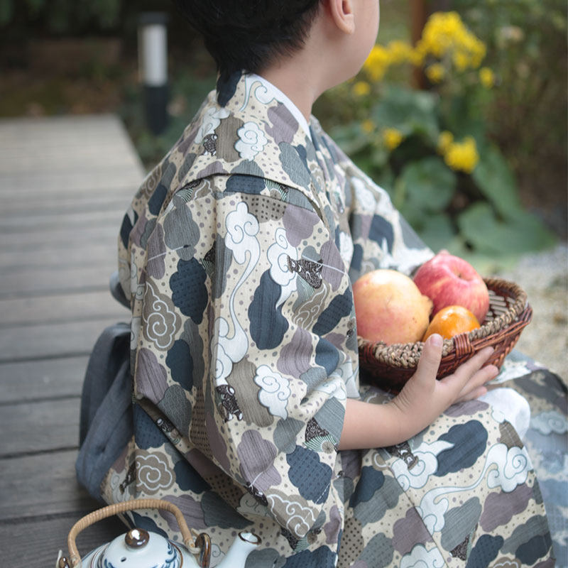 日本儿童和服浴衣男童日式浴衣传统小孩中国风春夏春季夏季