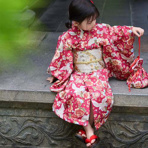 和服女童和服儿童日式浴衣儿童樱花拍照小孩服童春夏春季夏季