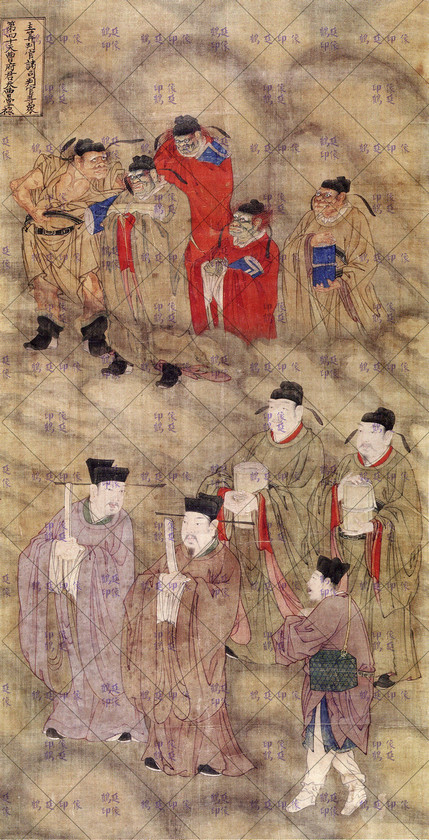 天曹府君天曹掌禄主算判官画像水陆画不含装裱90x46cm