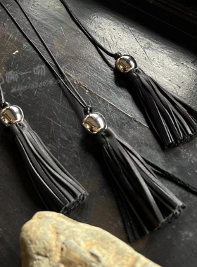 2025真皮流苏金属珠子包挂饰项链