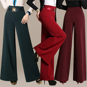 夏季 交谊舞跳舞服装 子女成人华尔兹拉丁舞长裤 丹宝罗阔腿摩登舞裤