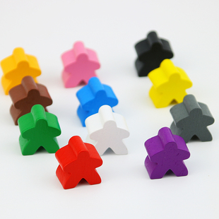 木质人形米宝配件大富翁木质件卡坦岛小人Meeples桌游补件token