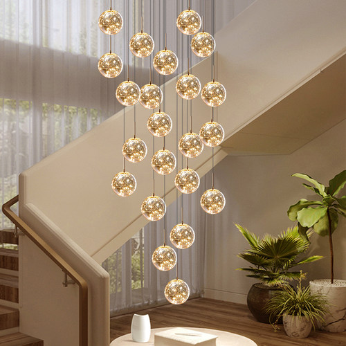 复式楼现代简约loft公寓楼梯吊灯