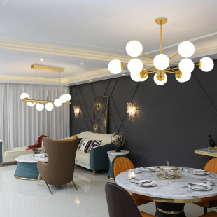 北欧现代简约灯具网红大气新款 客厅魔豆吊灯轻奢创意餐厅卧室灯饰