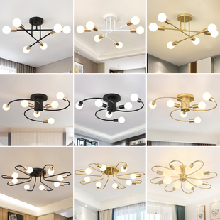 北欧创意个性 吸顶灯简约现代铁艺吊灯儿童房卧室房间灯具餐厅灯饰