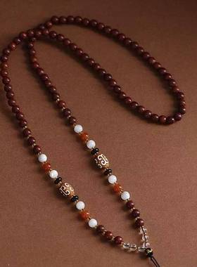 原创设计黑檀木项链挂脖链文玩蜜蜡吊坠链唐卡吊坠配挂绳万能扣A