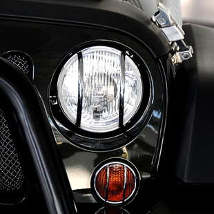 jeep牧马人轮眉转向灯罩大灯罩框前雾灯框罩 吉普牧马人改装配件