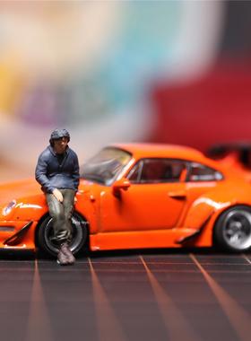 微缩景观人偶中井启RWB 1/87 1/64 1/43人偶车模场景搭配模型人物