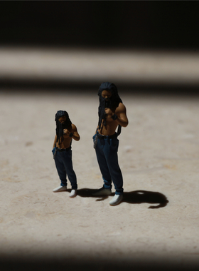 KING TOYS 脏辫嘻哈男 1/87 1/64 1/43人偶车模场景搭配 预定