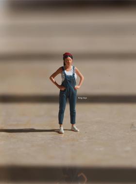KING TOYS 工装女 1/87 1/64 1/43人偶车模场景搭配 预定