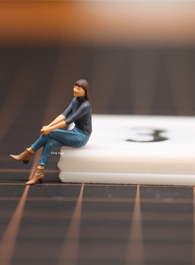 微缩景观人偶坐姿女 1/87 1/64 1/43人偶车模场景搭配模型人物