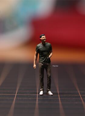 微缩景观人偶 听歌男 1/87 1/64 1/43人偶车模场景搭配模型人物
