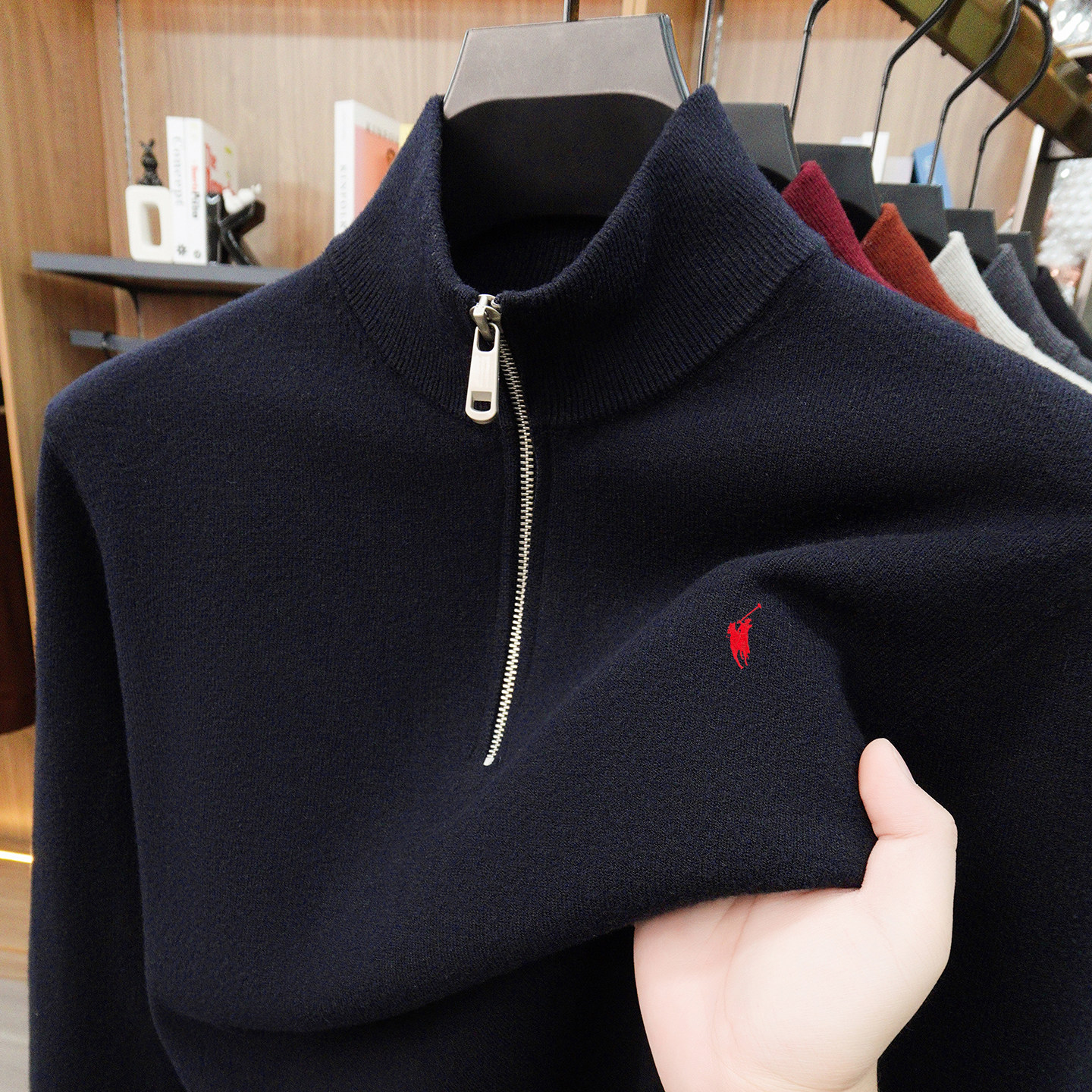 【保罗奥莱】男士立领羊毛衫秋冬款半高拉链纯色休闲针织打底毛衣,男装,针织衫/毛衣,淘宝优惠券,粉丝福利购,淘宝优惠卷