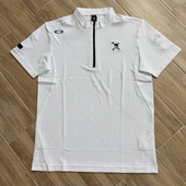 出口日韩高尔夫男士 T恤运动立领拉链菠萝钉提花透气速干球衣 短袖