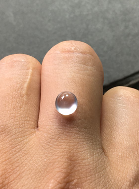 缅甸翡翠白玻璃钢蛋面女戒