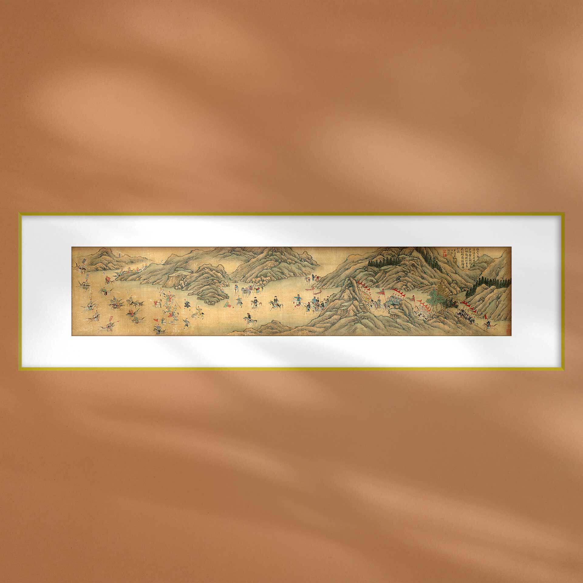 古典中国画古代人物战争阅兵怔西图装饰画中式书房客厅沙发背景墙