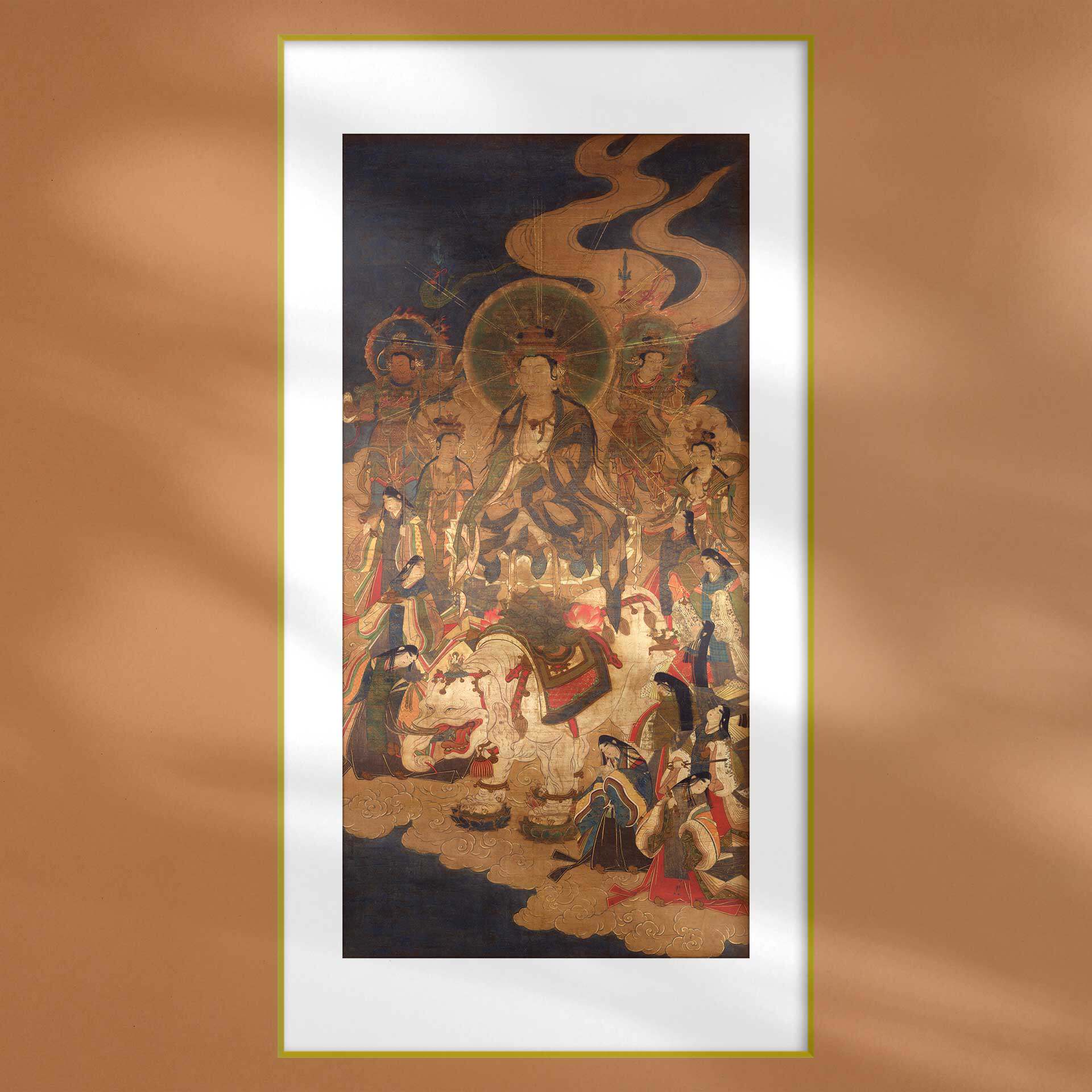 装饰画普贤十罗刹女像神像供奉国画轴绢丝布打印定制高清印制挂画