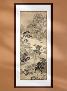 古典中国画墨笔山水人物仿古装饰画名画复制客厅卧室新中式挂画轴