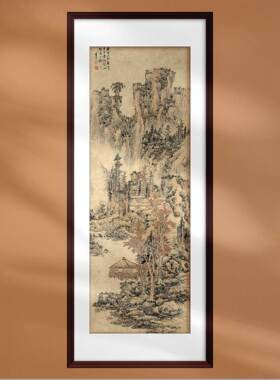 中国画明清古典画蓝瑛山水画中式风景装饰画宣纸画芯定制客厅玄关
