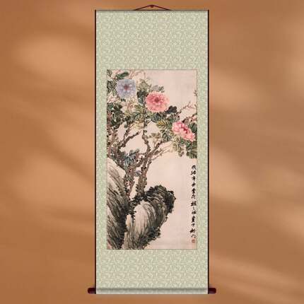 国画牡丹国色添香花开富贵新中式家居装饰客厅卧室挂画芯装裱定制