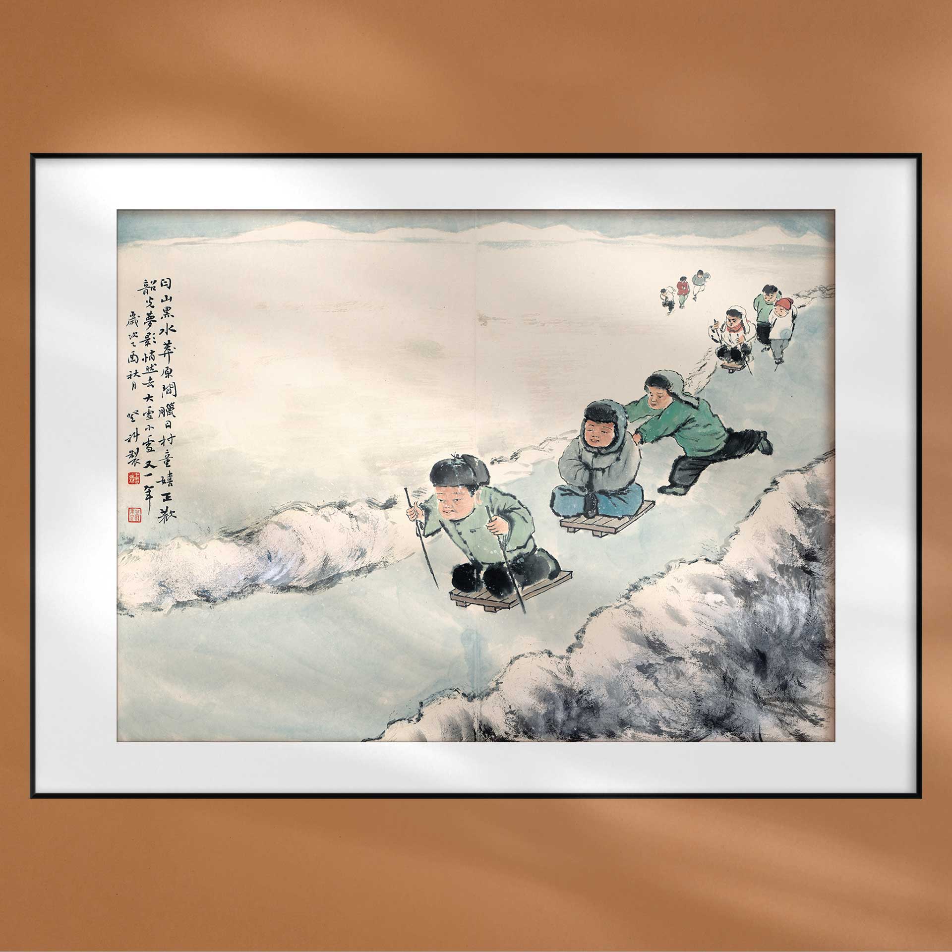 中国画腊八节民俗传统装饰画新中式装裱挂轴画框宣纸画芯打印定制