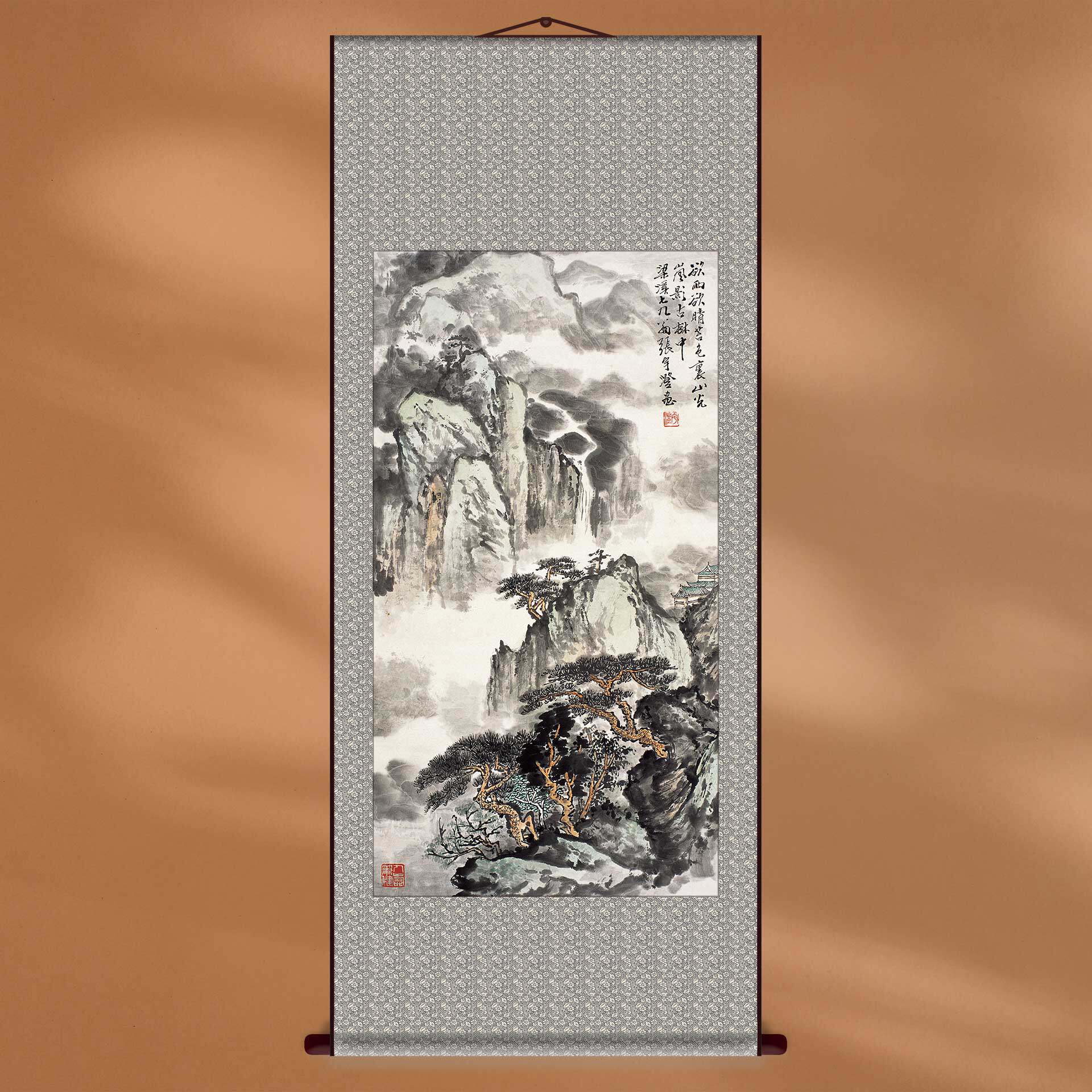 国画水墨山水张宇澄欲雨欲晴风景装饰画宣纸打印定制客厅卧室挂画