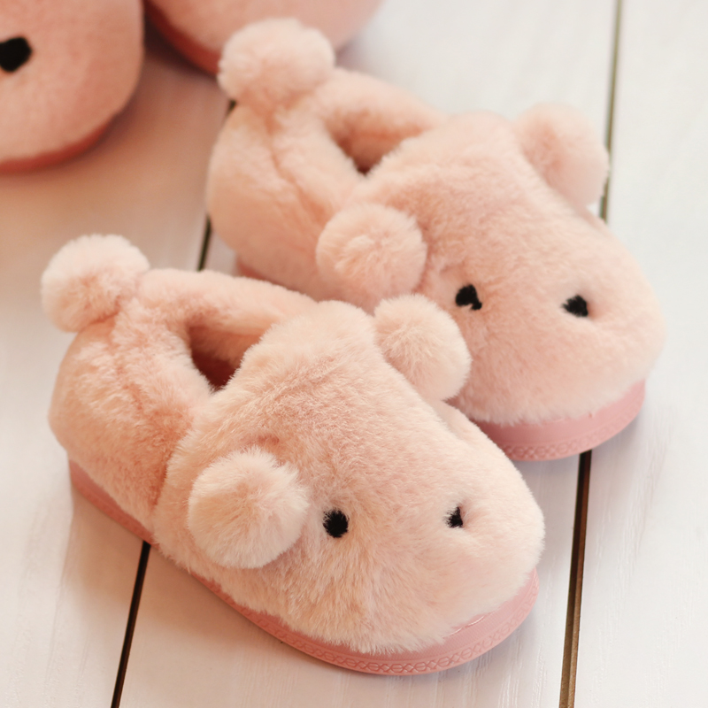Chaussons enfants en suède pour hiver - semelle tendon - Ref 1031991 Image 1