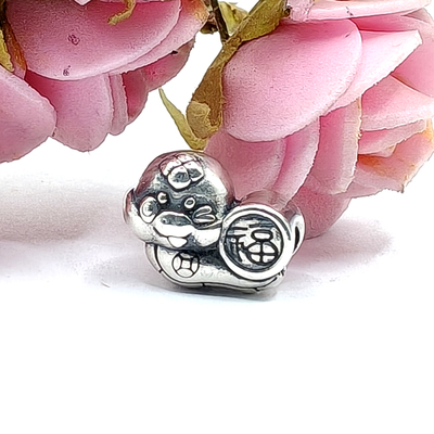 S999纯银3D硬复古泰做旧足银十二生肖福蛇红黑绳男款女款手链配件