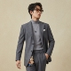 灰色新郎结婚礼服秋冬 男高级西装 重磅毛呢 吉约蒙羊毛西服套装