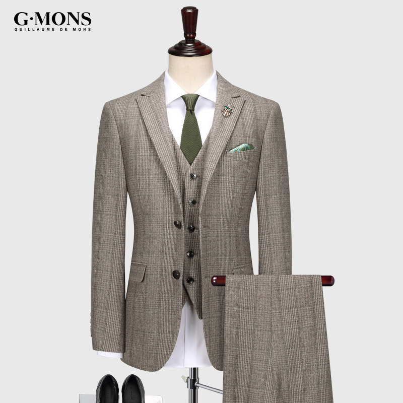 wool man 's suit suit man Groom marry full dress business affairs leisure time formal wear brown lattice winter suitin the Men's clothing, Suits  category - from Buy2taobao.com to provide professional Taobao agent buy service