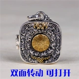 Открывающийся кулон, квадратный оберег на день рождения, ожерелье, подвеска подходит для мужчин и женщин, серебро 925 пробы