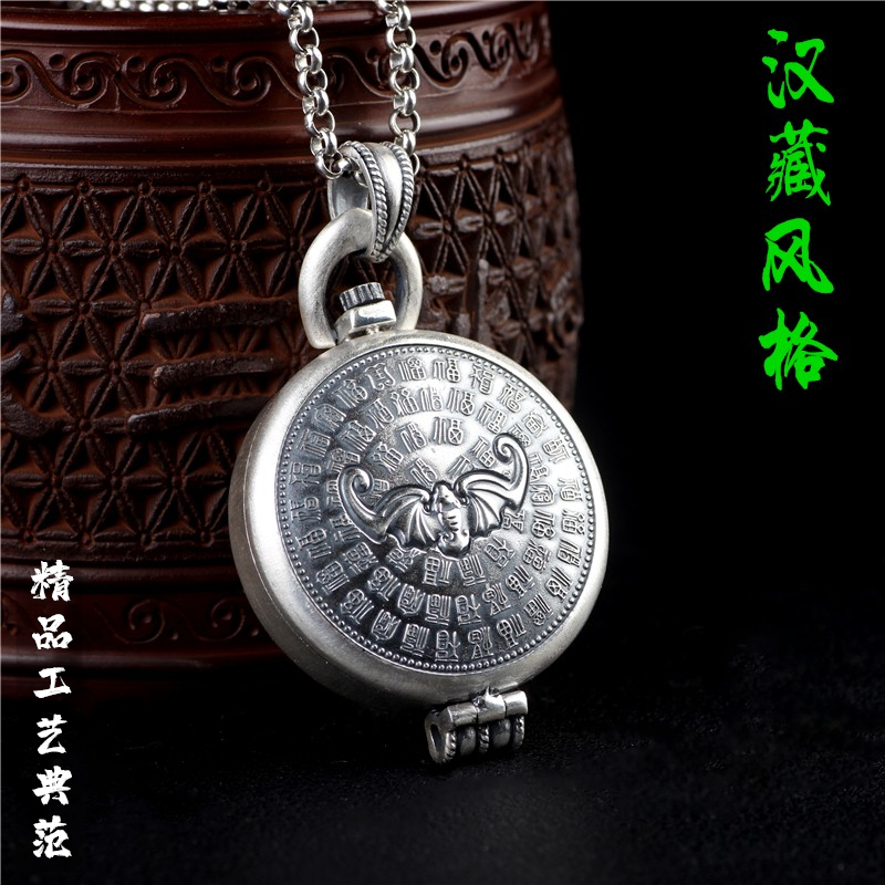 可打开装东西纯银空心圆形嘎乌盒