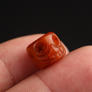 复古手工牛骨雕刻阿呆尸陀林主隔珠配件藏式文玩佛珠手串配饰