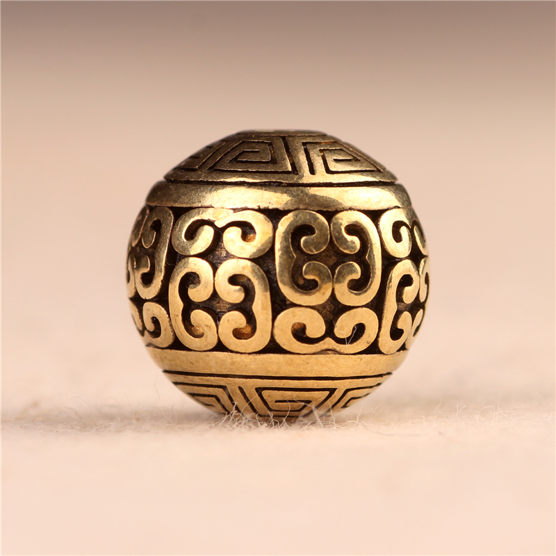 藏汉屋复古黄铜祥云回纹藏式隔珠