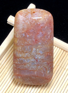 天然珊瑚玉吊坠雕刻项链花朵