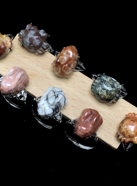 天然纯银雕刻开口可调节饰品戒指