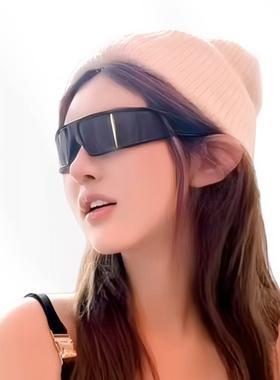 2025新款发箍墨镜二合一高级感骑行辣妹y2k未来防紫外线太阳眼镜