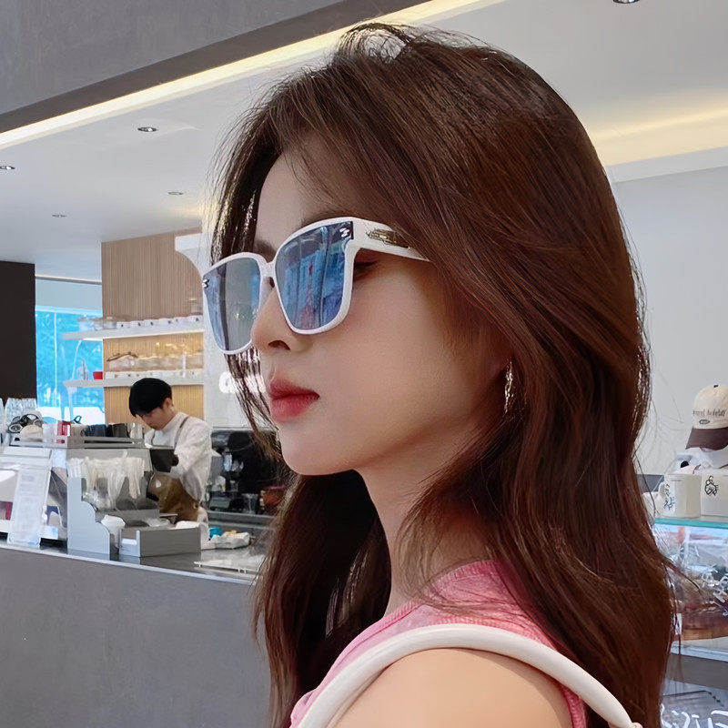 白色框茶色墨镜ins风韩版潮网红款复古大框街拍太阳镜素颜太阳镜